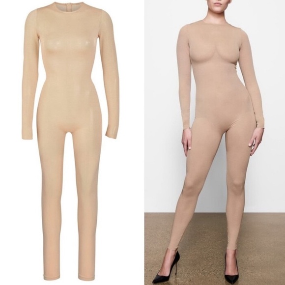 Skims Sheer Sculpt All in One JumpsuitSize MNever WornClay